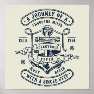 Die Reise beginnt mit einem Schritt Poster