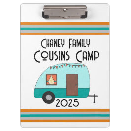 Die Reise-Cousin Camp Retro Camper Klemmbrett