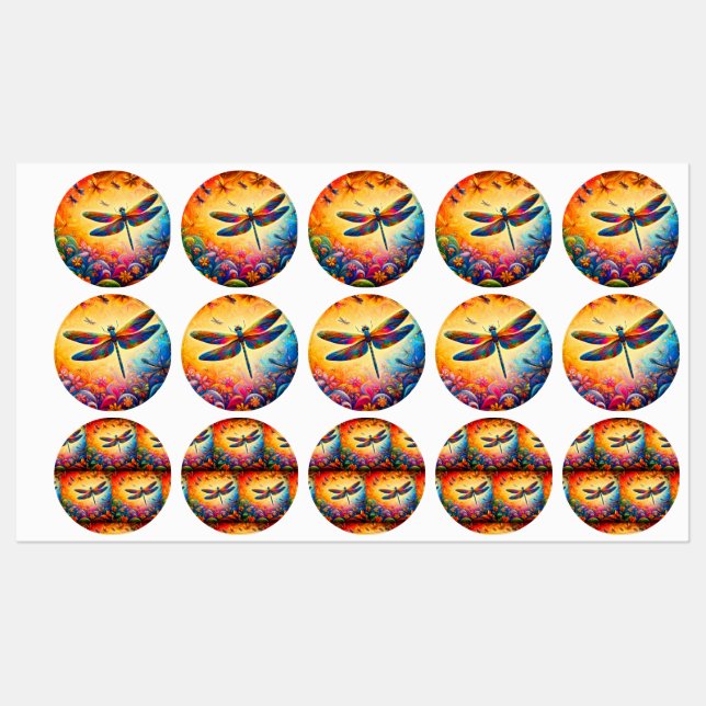 Die Reise der Libellen Etiketten (Blatt)