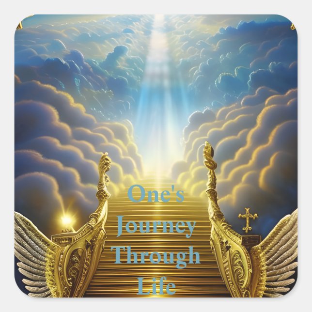 Die Reise durch das Leben Quadratischer Aufkleber (Vorderseite)