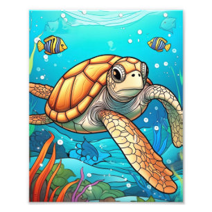 Die Reise einer Meeresschildkröte Fotodruck