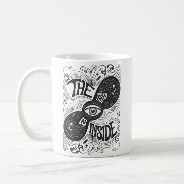 Die Reise ist im Inneren - Psychedelische Dritte A Kaffeetasse (Links)