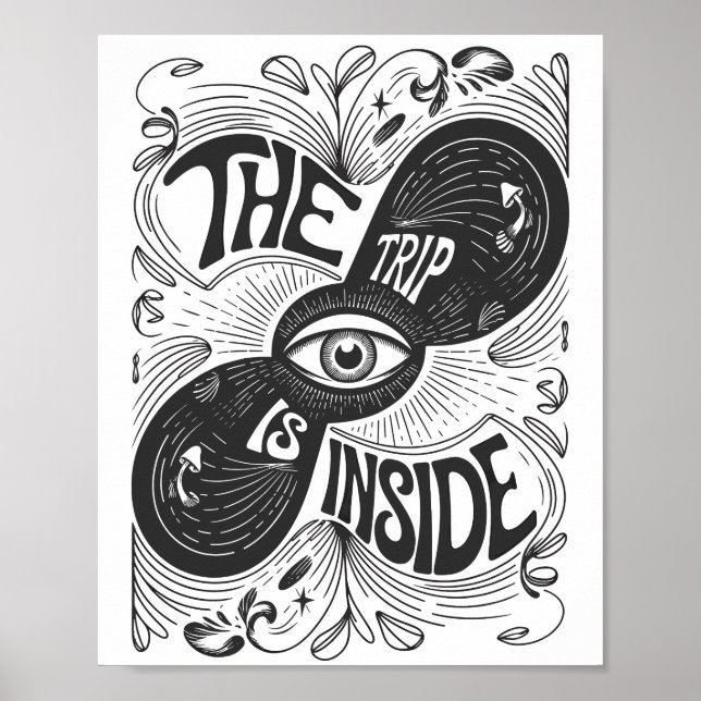 Die Reise ist im Inneren - Psychedelische Dritte A Poster (Vorne)