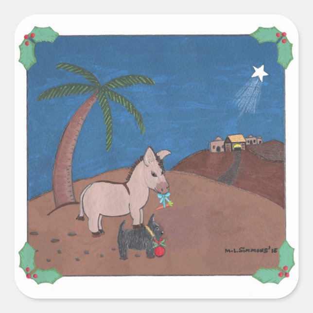 DIE REISE QUADRATISCHER AUFKLEBER (Vorderseite)