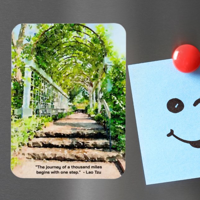 Die Reise von tausend Meilen beginnt mit einem Sch Magnet (Von Creator hochgeladen)