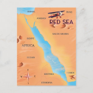 Die Reisekarte des Roten Meeres Postkarte