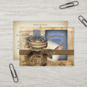 Die Reisende Mini-Postkarten-Visitenkarte Visitenkarte
