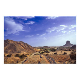 Die reizvolle Schönheit der Wüste unter einem blau Fotodruck