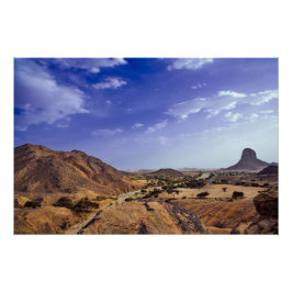 Die reizvolle Schönheit der Wüste unter einem blau Poster