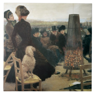 Die Rennen bei Auteuil, Teil eines Triptychons (Ö Fliese