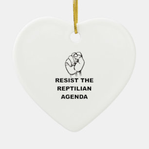 Die Reptilienagenda widerstehen Keramikornament