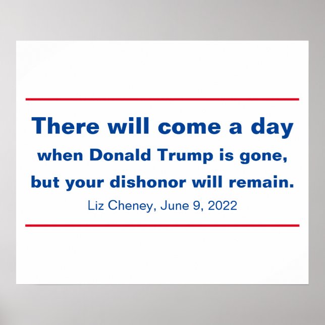 Die Republikaner, Ihre Ehrerbietung wird Cheney Zi Poster (Vorne)