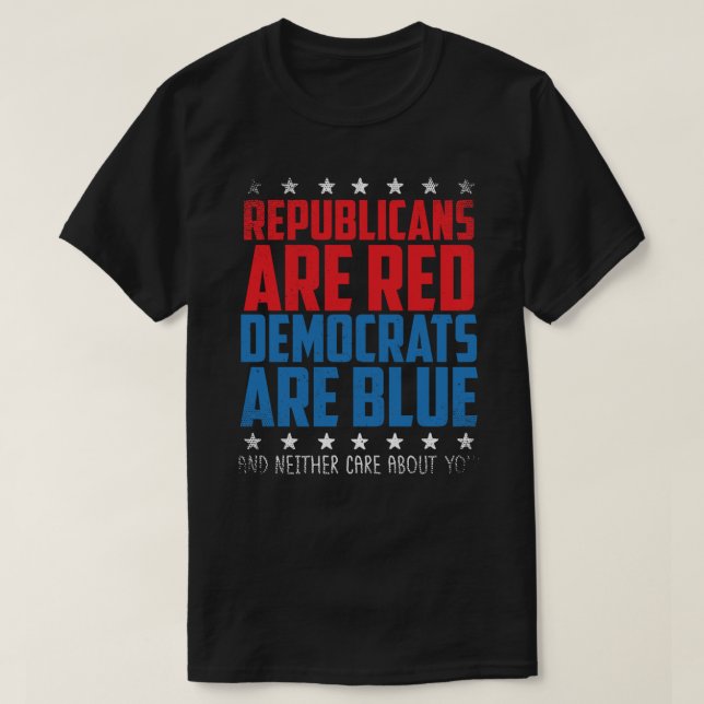 Die Republikaner sind rot, die Demokraten sind ess T-Shirt (Design vorne)