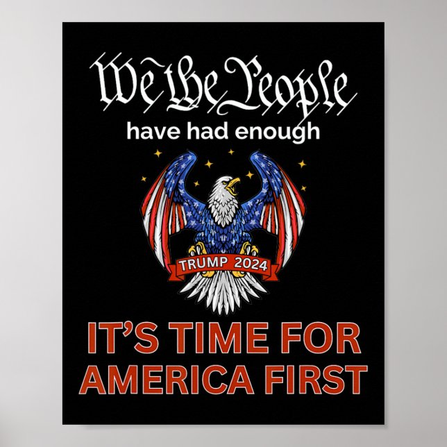Die Republikaner wählen Trump 2024 America First W Poster (Vorne)