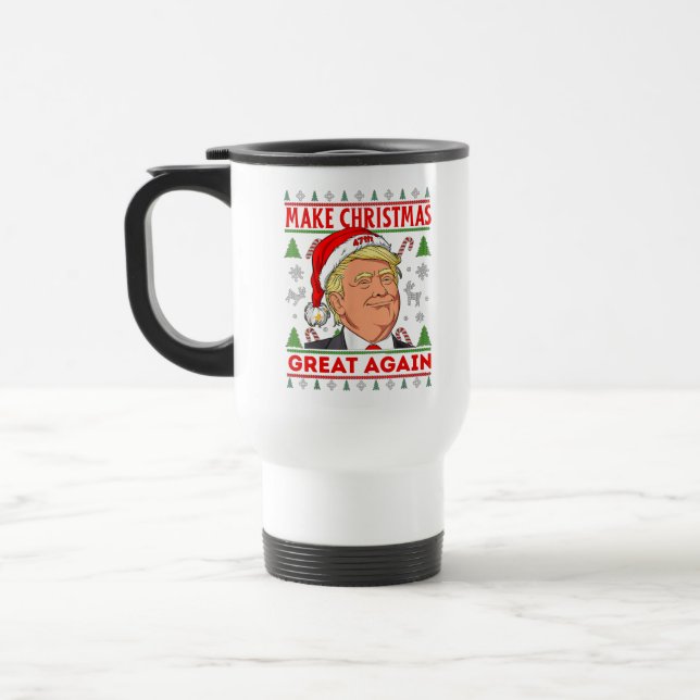 Die republikanische Gift-Tasse Donald Trump frohe  Reisebecher (Links)