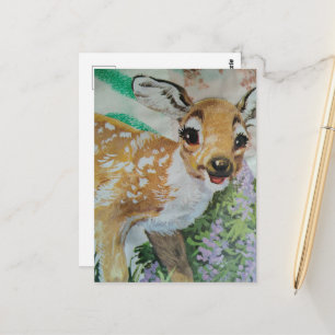 Die Retro-Babyhirsch-Collage Postkarte