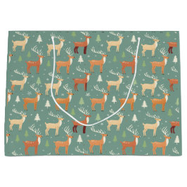 Die Retro-Rentierbeutel des Weihnachtsmanns Große Geschenktüte