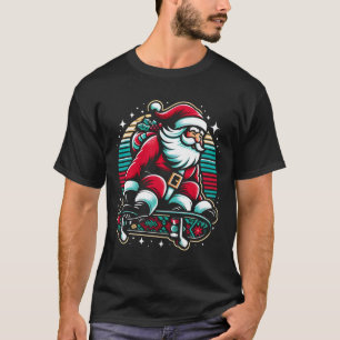 Die Retro-Skateboardfahrt des Weihnachtsmanns T-Shirt