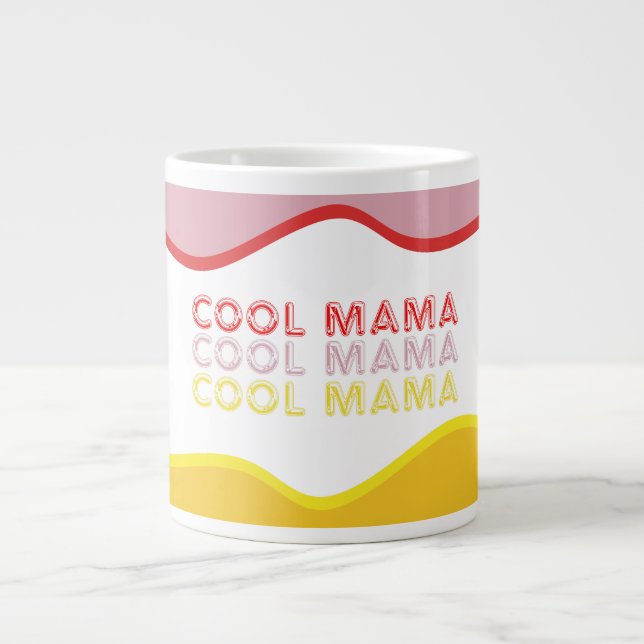 Die Retrowellen "Cool Mama" in leuchtenden Farben Jumbo-Tasse (Vorderseite)