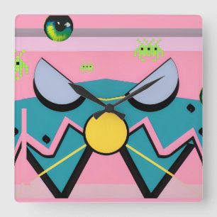 Die Retrowellen des Ruhmes - Ken Gage Art Quadratische Wanduhr