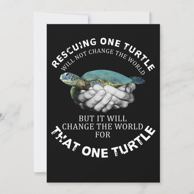 Die Rettung einer Schildkröte wird die Welt nicht  Save The Date (Vorderseite)