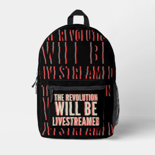 Die Revolution wird live übertragen Bedruckter Rucksack
