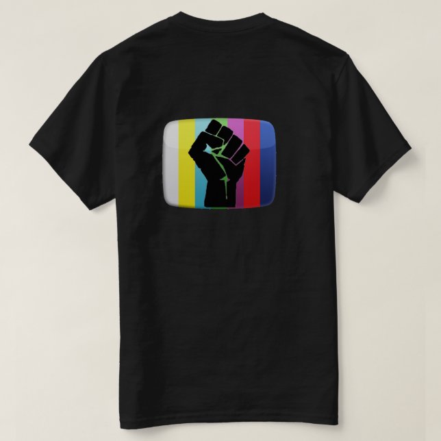Die Revolution wird nicht - T-Shirt im Fernsehen (Design Rückseite)