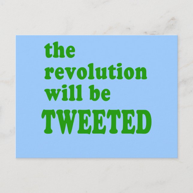 Die Revolution wird Produkte Getweetet Postkarte (Vorderseite)