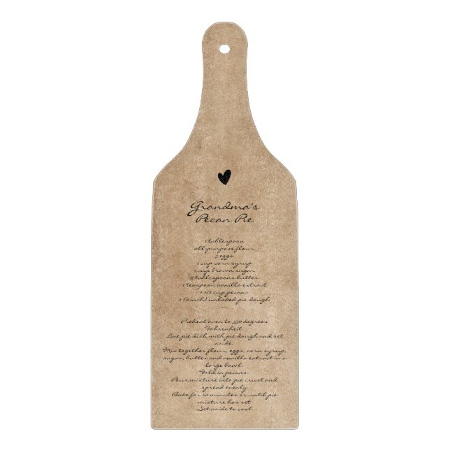 Die Rezeptfamilie von Großmutter behält benutzerde Schneidebrett (Vorderseite)