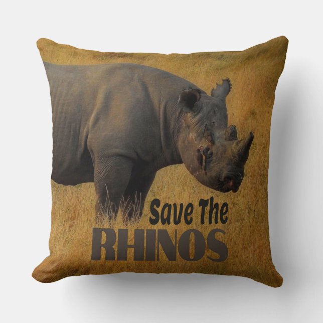Die Rhinos gerettet Kissen (Vorderseite)