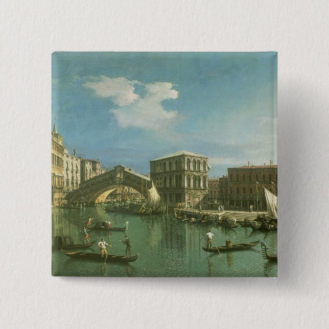 Die Rialto Brücke, Venedig Button (Vorderseite)