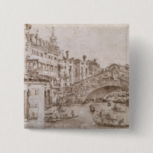 Die Rialto Brücke, Venedig Button
