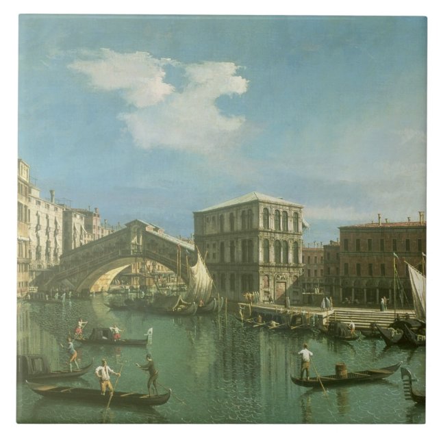 Die Rialto Brücke, Venedig Fliese (Vorderseite)