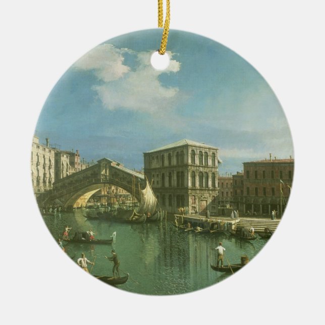 Die Rialto Brücke, Venedig Keramik Ornament (Vorne)