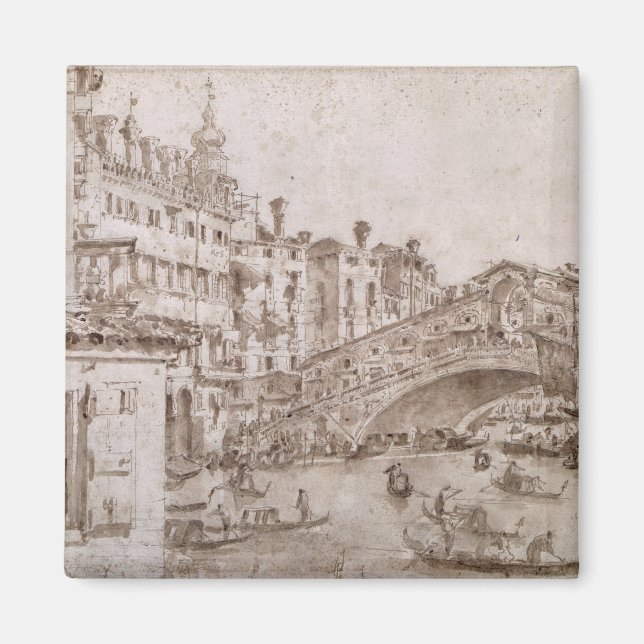Die Rialto-Brücke, Venedig Magnet (Vorne)