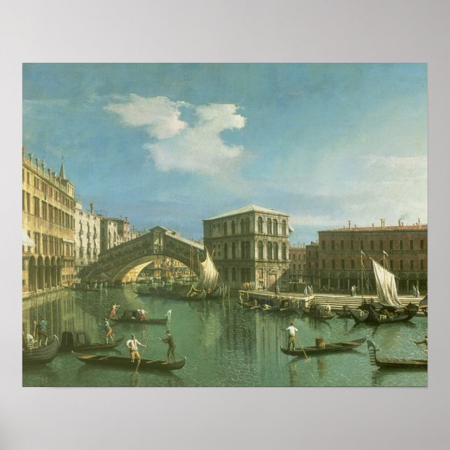Die Rialto-Brücke, Venedig Poster (Vorne)