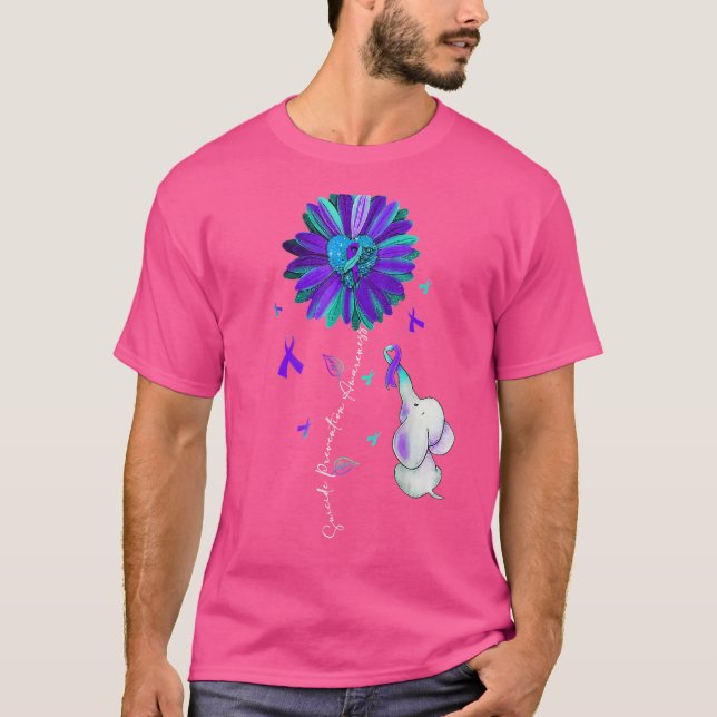 Die Ribbon-Sonnenblume der Woche zur Prävention vo T-Shirt (Vorderseite)