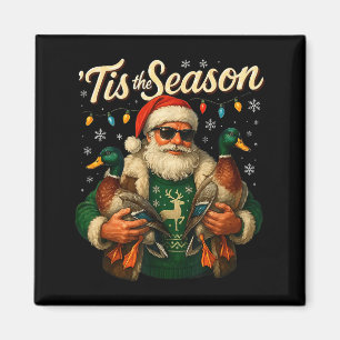 Die richtige Jahreszeit Cooler Santa-Ente Weihnach Magnet