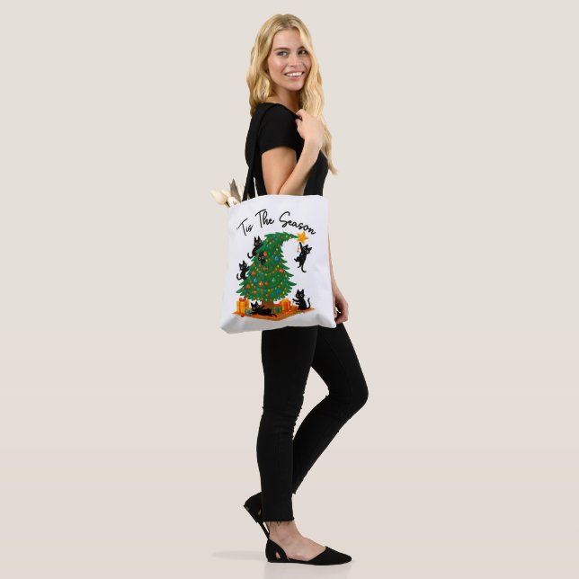 Die richtige Zeit Weihnachtsbaum Süße schwarze Kat (Am Model)