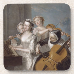 Die Richtung der Anhörung, c.1744-7 (Öl auf Getränkeuntersetzer