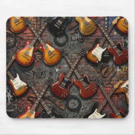 Die Riffs: Vintage-Elektrogitarre Mousepad