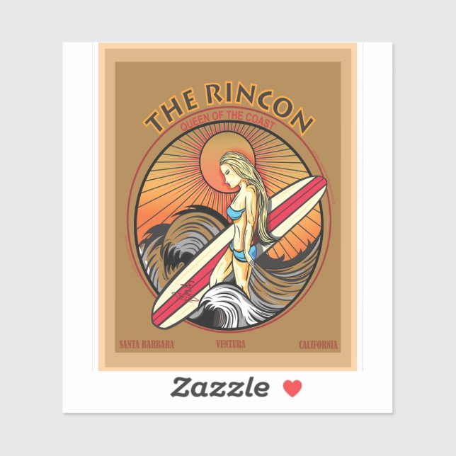 DIE RINCON VENTURA KALIFORNIEN AUFKLEBER (Blatt)