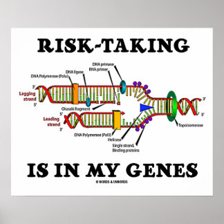 Die Risikobereitschaft liegt in meinem DNA-Replika Poster