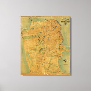 Die Ritter-Karte von San Francisco Leinwanddruck