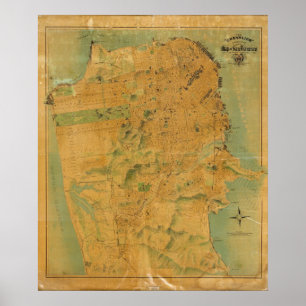 Die Ritter-Karte von San Francisco Poster