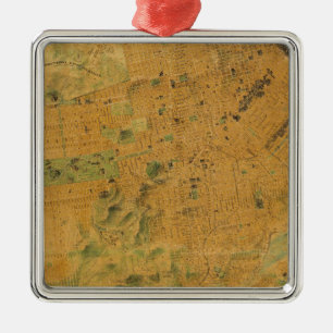Die Ritter-Karte von San Francisco Silbernes Ornament