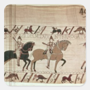 Die Ritter von Duke William kommen an, um einen Ka Quadratischer Aufkleber