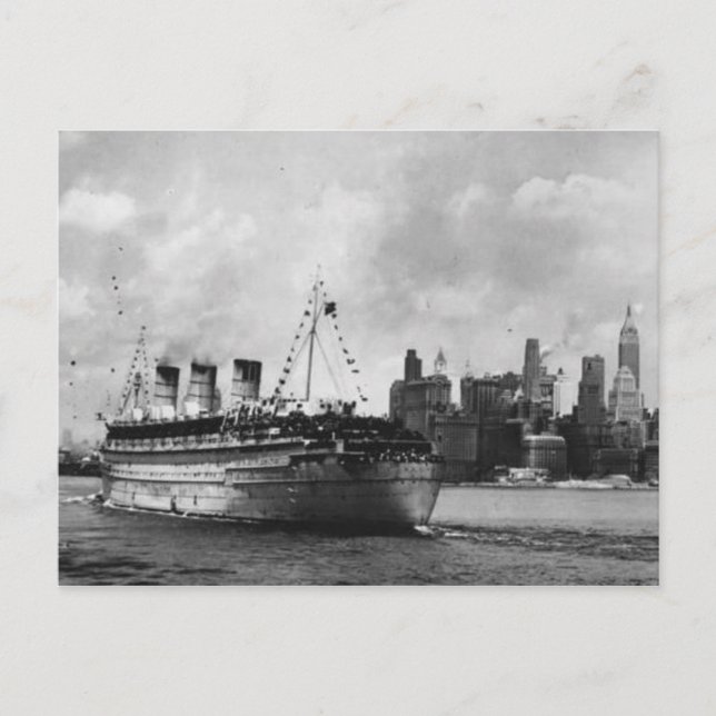Die RMS Queen Mary Postcard Collection Postkarte (Vorderseite)