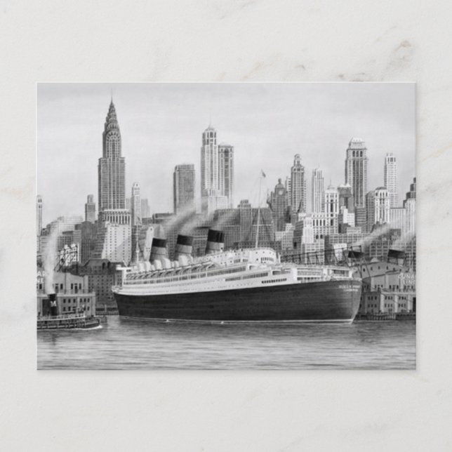 Die RMS Queen Mary Postcard Collection Postkarte (Vorderseite)