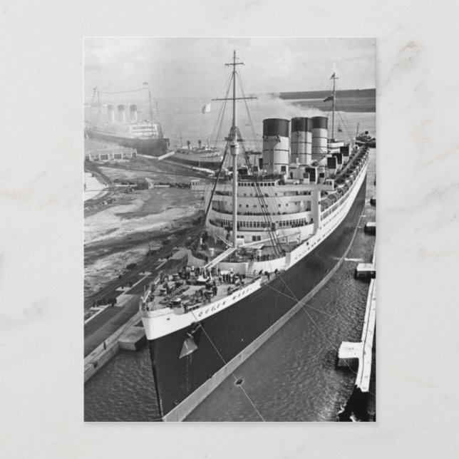 Die RMS Queen Mary Postcard Collection Postkarte (Vorderseite)